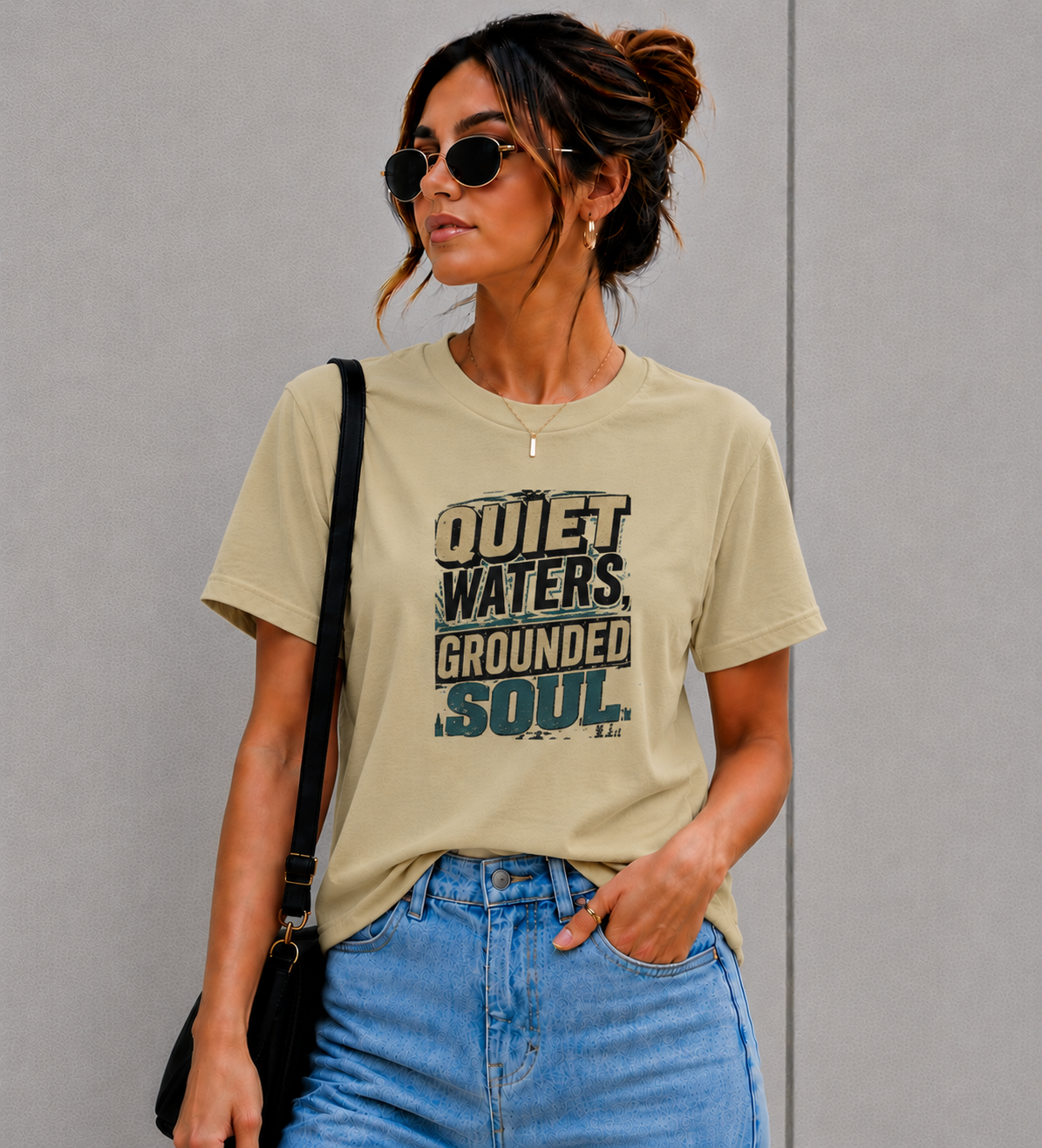 Quiet Waters Grounded Soul Vintage Streetwear T-Shirt Design