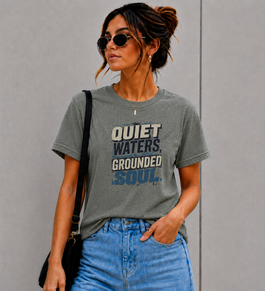 Quiet Waters Grounded Soul Vintage Streetwear T-Shirt Design