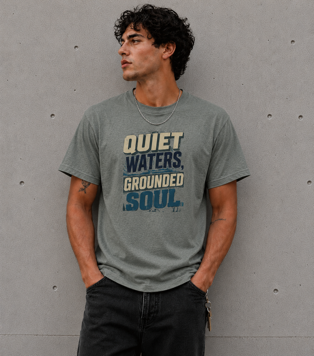 Quiet Waters Grounded Soul Vintage Streetwear T-Shirt Design