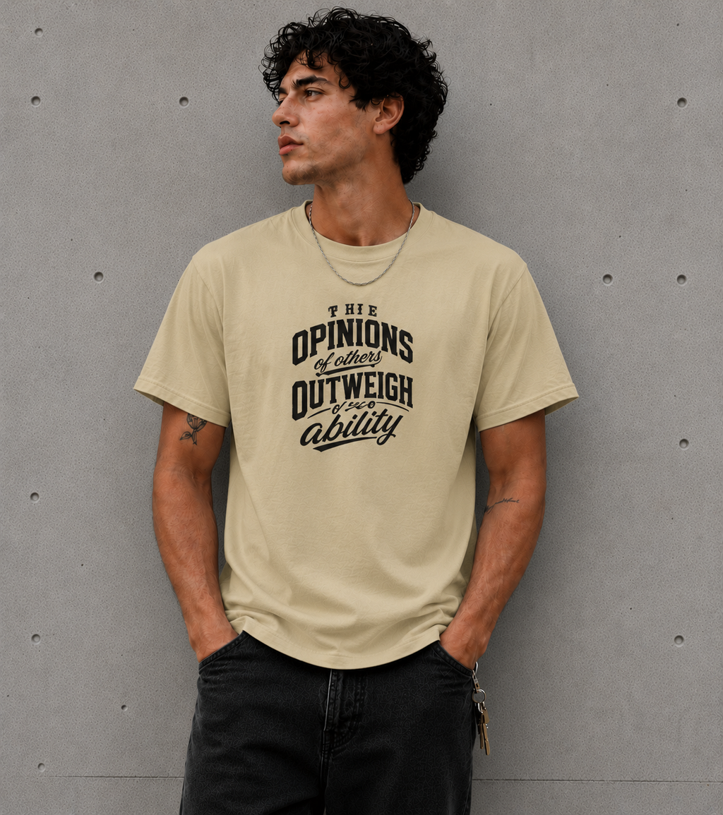 Opinions Doesn’t Outweigh Your Ability Motivational T-Shirt – Confidence Quote Graphic Tee