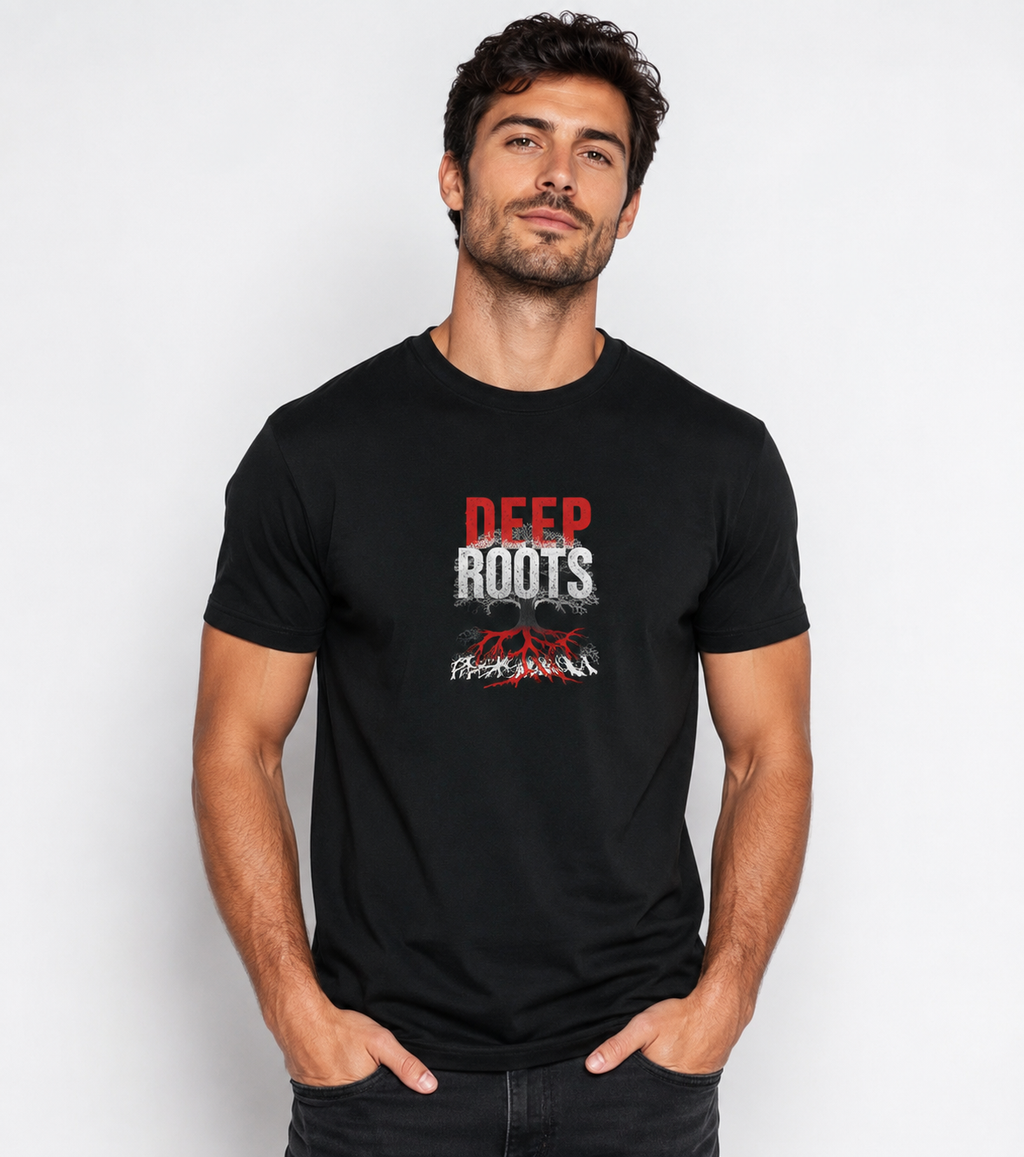 Deep Roots, Strong Faith Christian Graphic T-Shirt