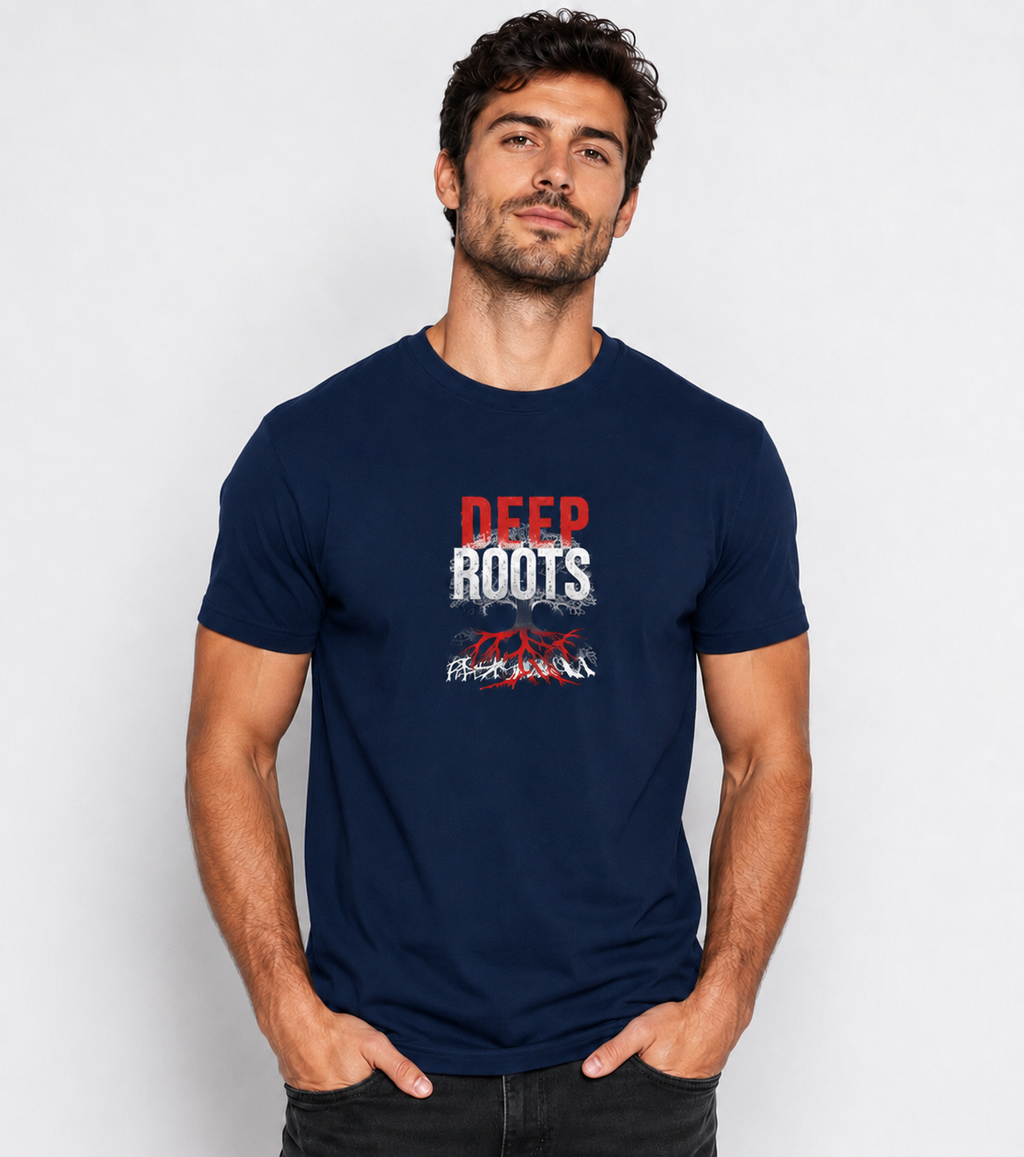 Deep Roots, Strong Faith Christian Graphic T-Shirt