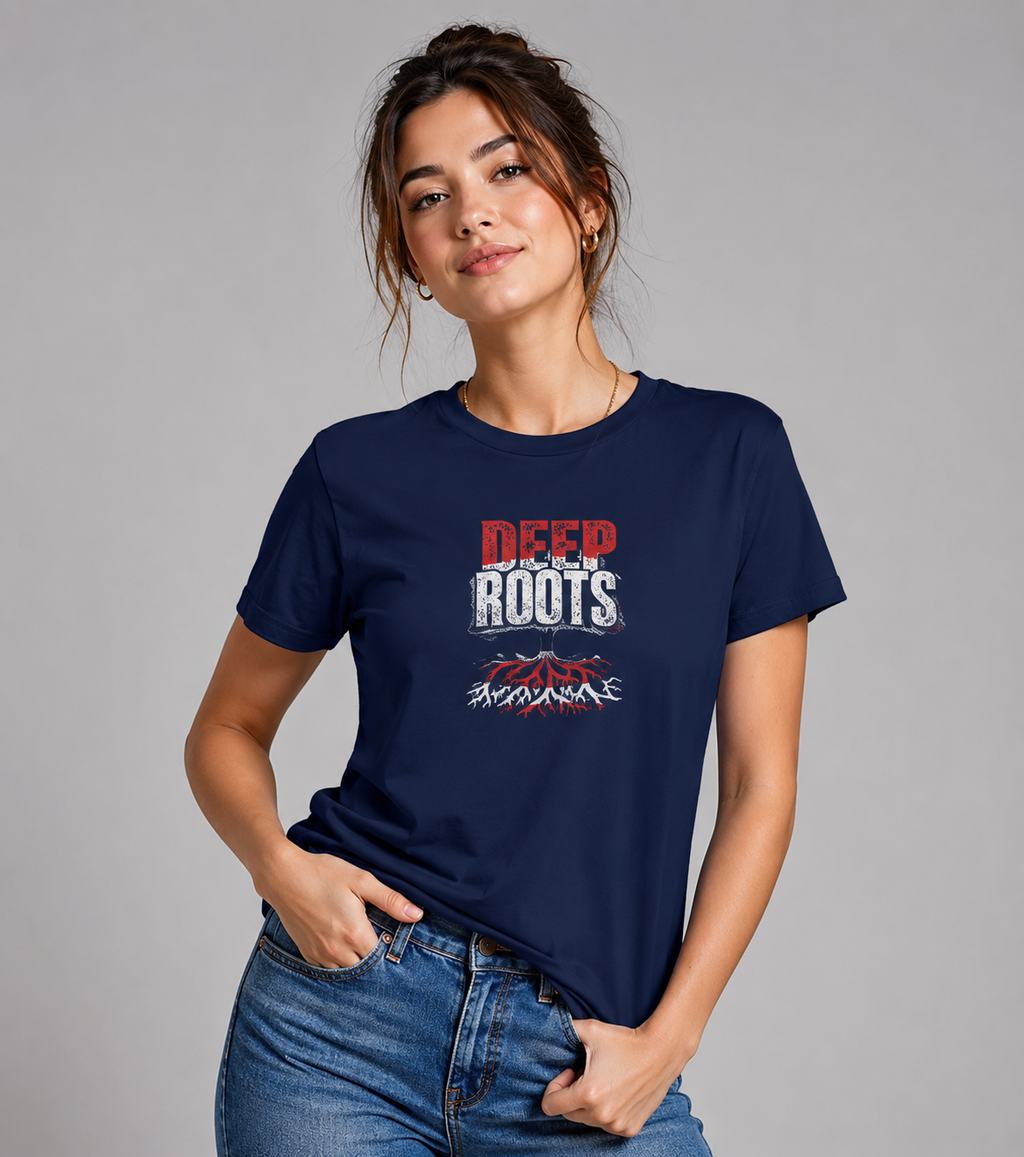 Deep Roots, Strong Faith Christian Graphic T-Shirt