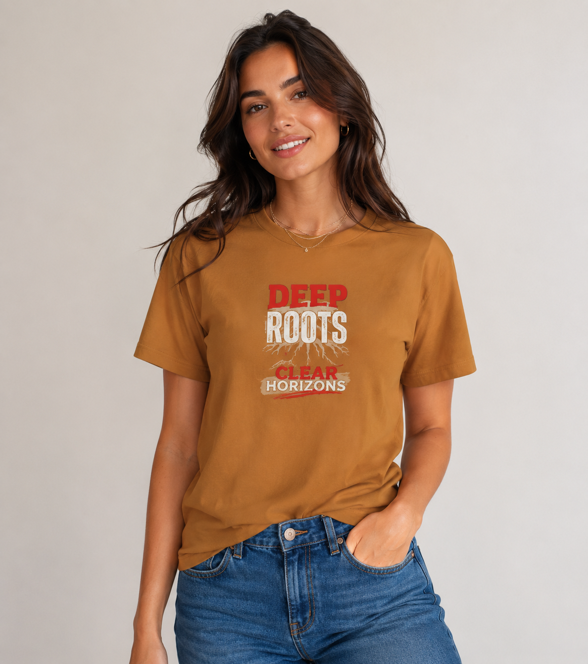 Deep Roots, Strong Faith Christian Graphic T-Shirt