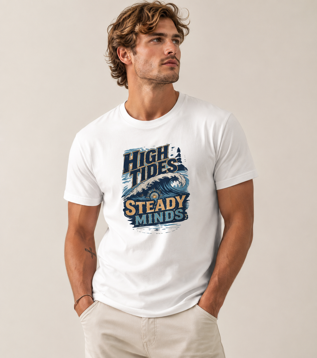 High Faith, Steady Heart Christian Graphic T-Shirt