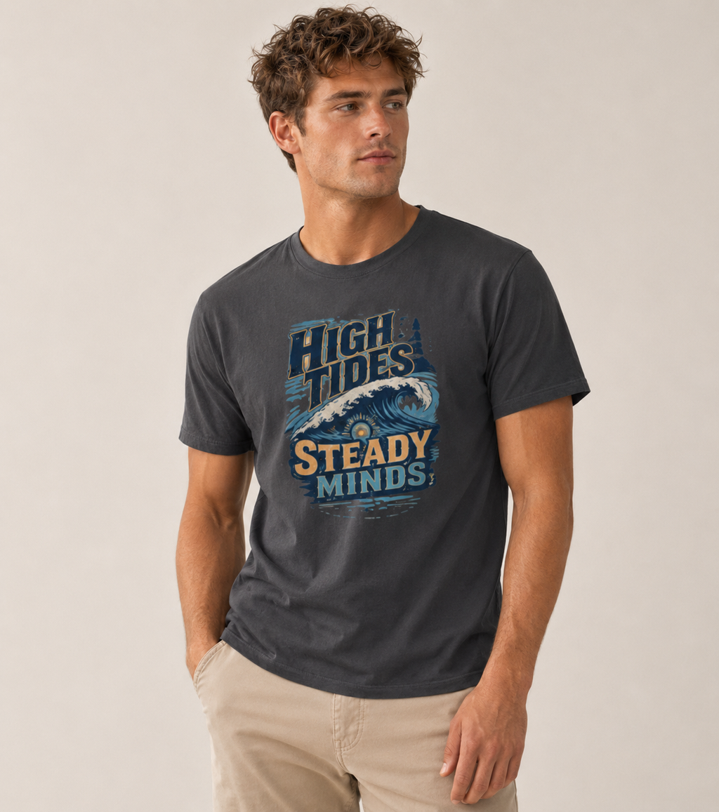 High Faith, Steady Heart Christian Graphic T-Shirt