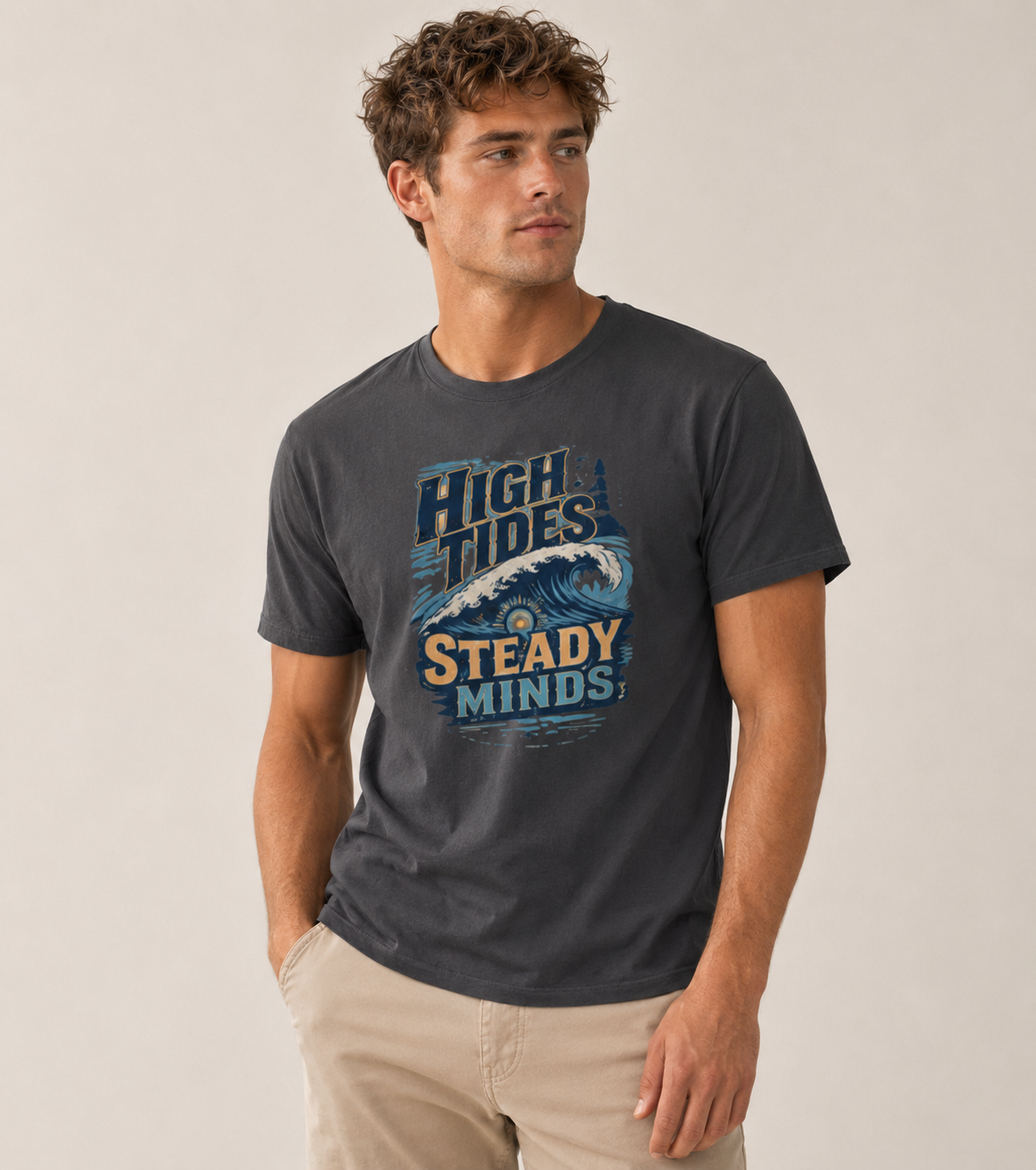 High Faith, Steady Heart Christian Graphic T-Shirt