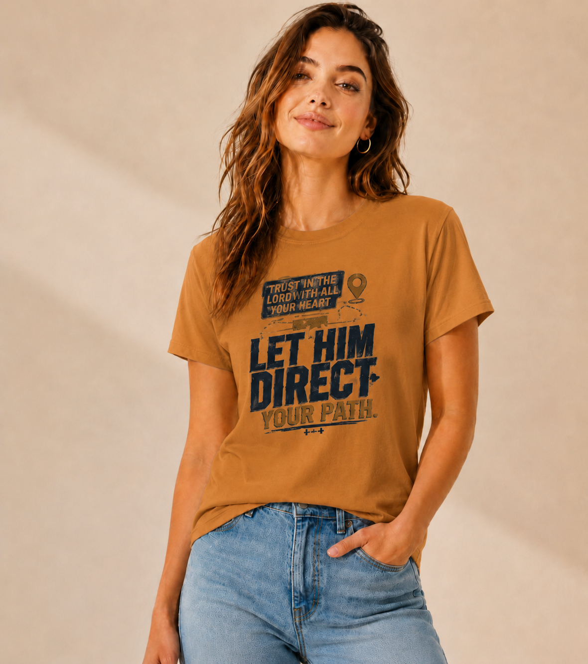 Let Him Direct Your Path Christian Graphic T-Shirt