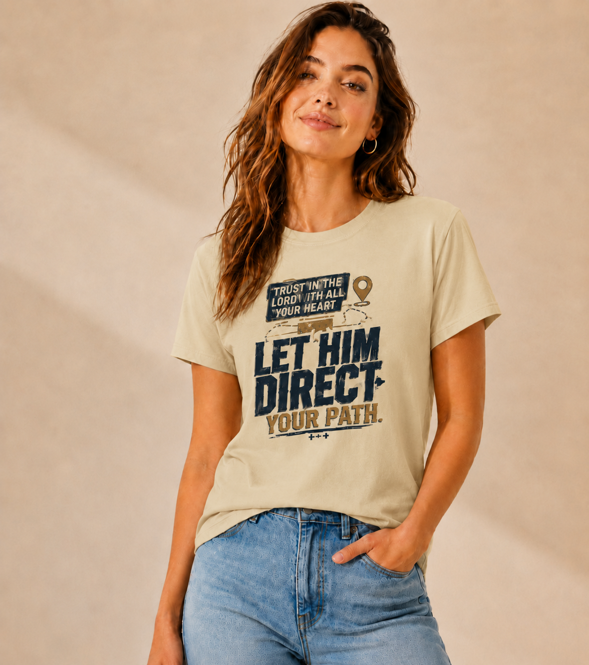 Let Him Direct Your Path Christian Graphic T-Shirt