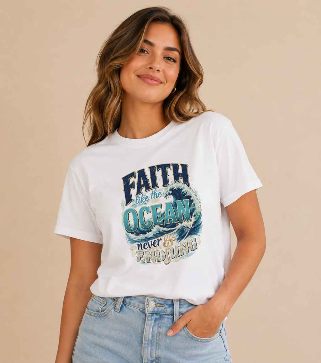 Faith as Deep as the Ocean Christian Graphic T-Shirt