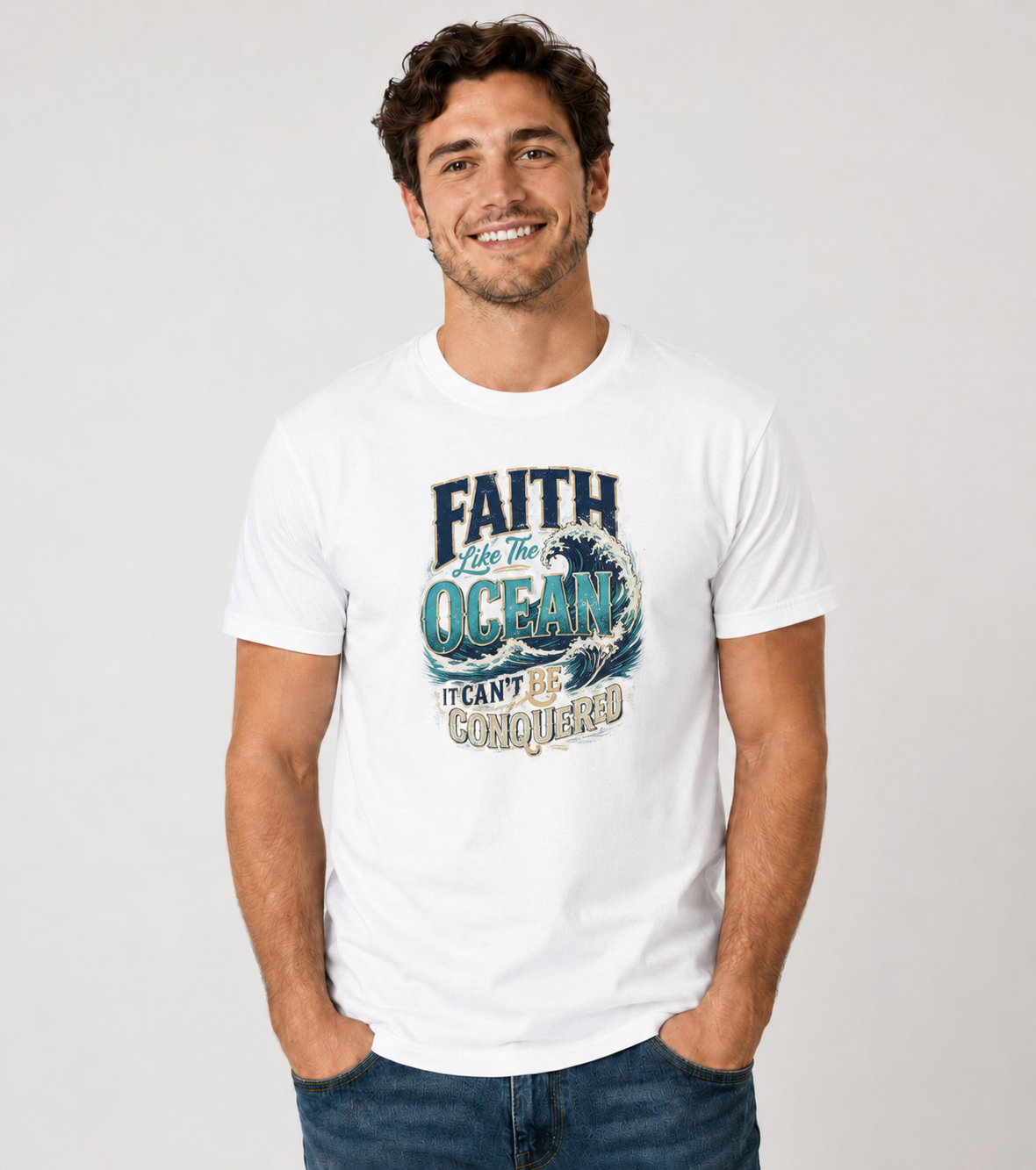 Faith as Deep as the Ocean Christian Graphic T-Shirt