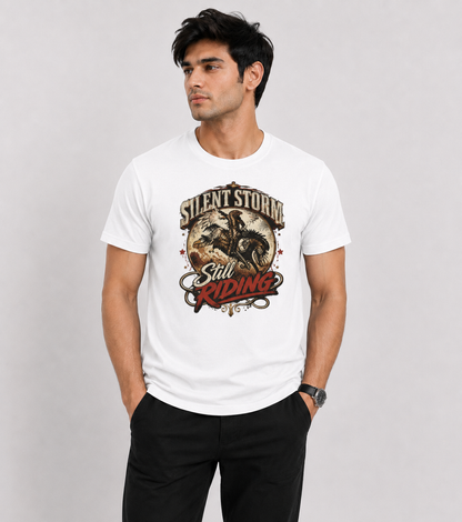 Still Standing, Still Riding Inspirational Eagle Graphic T-Shirt