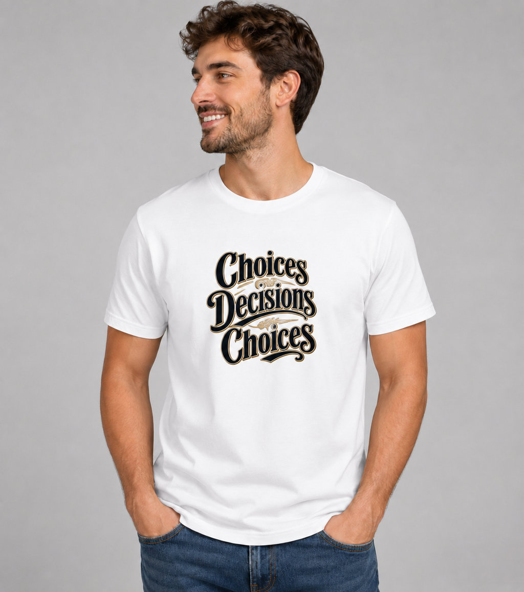 Choices, Decisions, Choices Motivational Graphic T-Shirt
