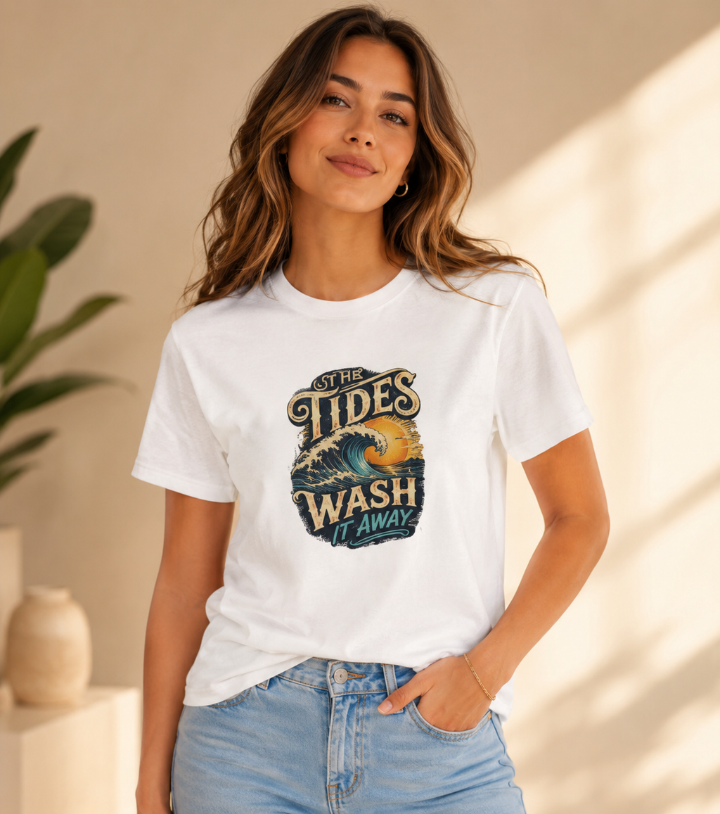 The Tides Wash It Away Ocean-Inspired Graphic T-Shirt