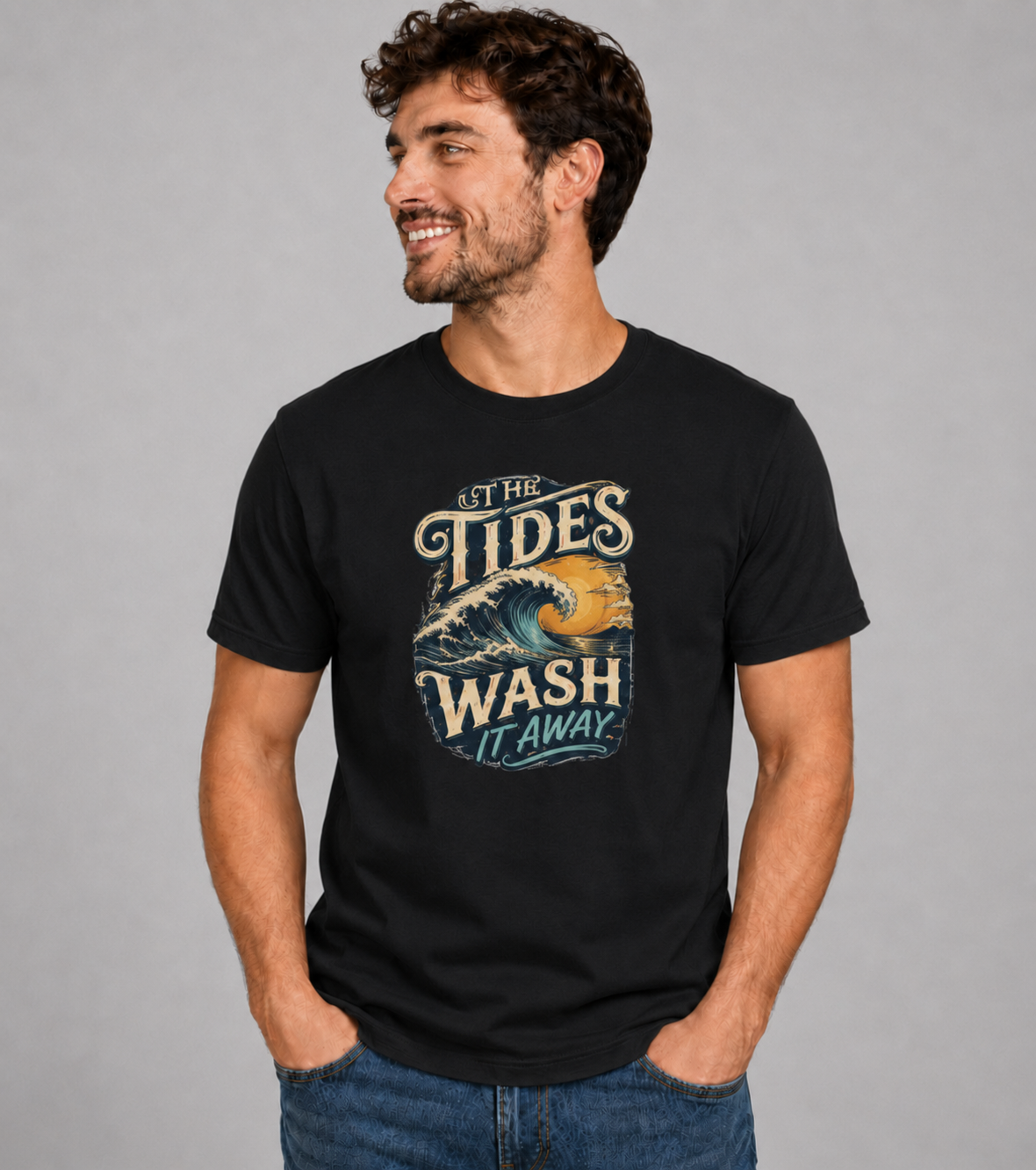 The Tides Wash It Away Ocean-Inspired Graphic T-Shirt
