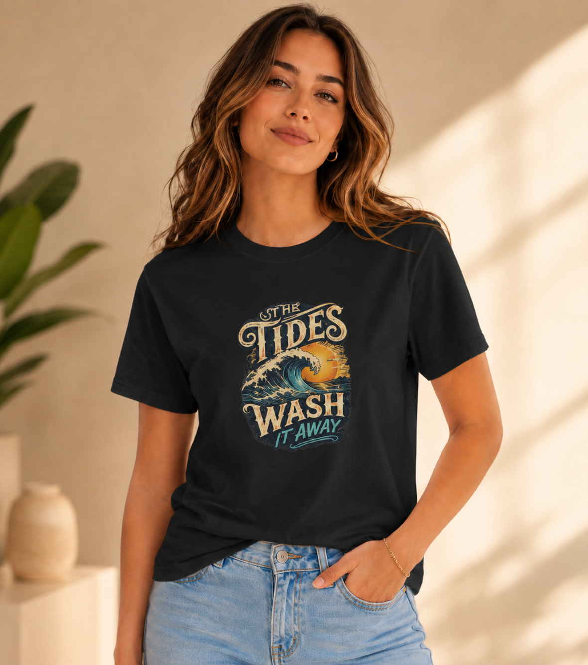The Tides Wash It Away Ocean-Inspired Graphic T-Shirt