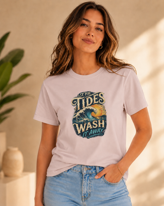 The Tides Wash It Away Ocean-Inspired Graphic T-Shirt